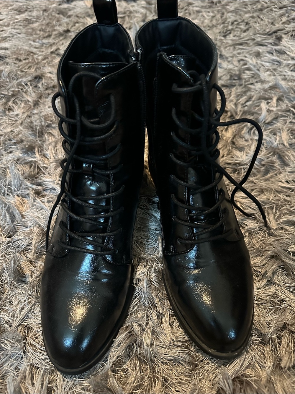 Journee Collection Black Lace-Up Women's Ankle Boots